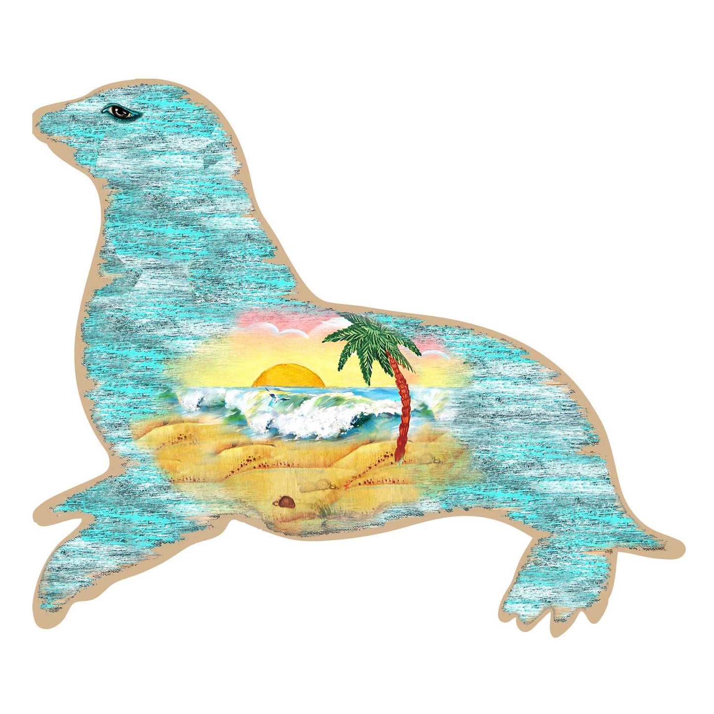 Sea Lion Coastal Door Decor by G. DeBrekht - Coastal Holiday Decor - 8198532H