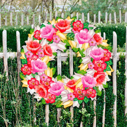 Summer Flowers Holiday Door Wreath by G. DeBrekht - Easter Spring Decor - 8185303-2H