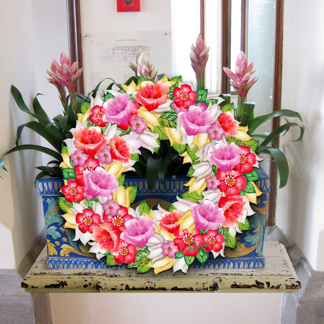 Summer Flowers Holiday Door Wreath by G. DeBrekht - Easter Spring Decor - 8185303-2H