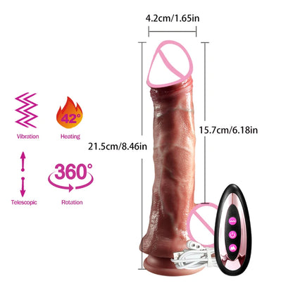 Realistic Vibration Dildo Telescopic Penis Anal Plug Vibration Female Suction Cup Masturbation Sexmachine Sex Toys For Women 18+