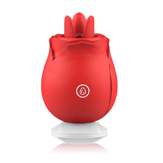 Tri-Petal Rose Vibrator - Simulation Tongue Licking with 10 Frequency Modes,Waterproof, Clitoral Stimulator Adult Sex Toy