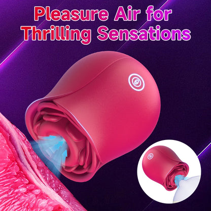 Powerful Sucking Rose Vibrator For Women 2 IN 1 Tongue Licking Oral Nipple Clitoris Massager Sex Toys Goods for Female Adults