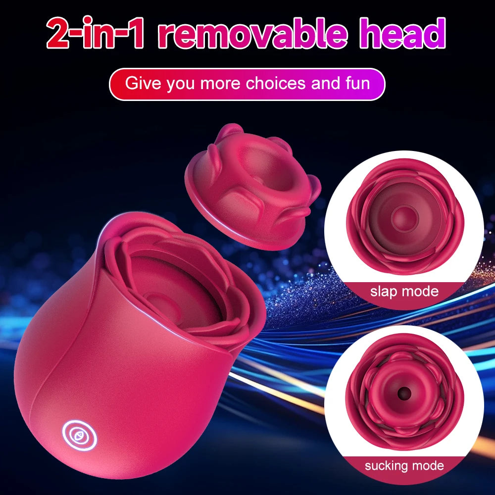 Powerful Sucking Rose Vibrator For Women 2 IN 1 Tongue Licking Oral Nipple Clitoris Massager Sex Toys Goods for Female Adults