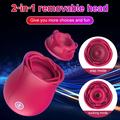 Powerful Sucking Rose Vibrator For Women 2 IN 1 Tongue Licking Oral Nipple Clitoris Massager Sex Toys Goods for Female Adults