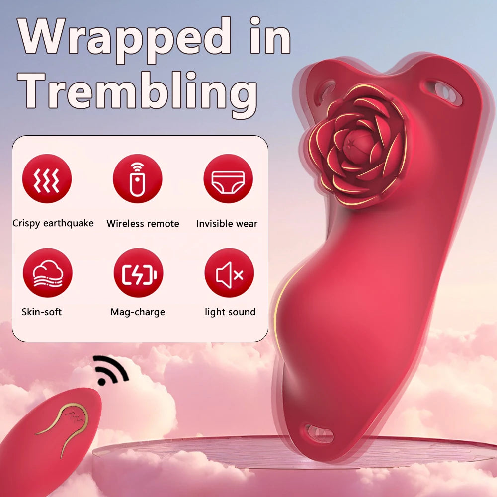 Wearable Panty Rose Vibrator Clitoral Stimulator G Spot Butterfly Vibrating Adult Mastrubator Sex Toys Games for Women Couples