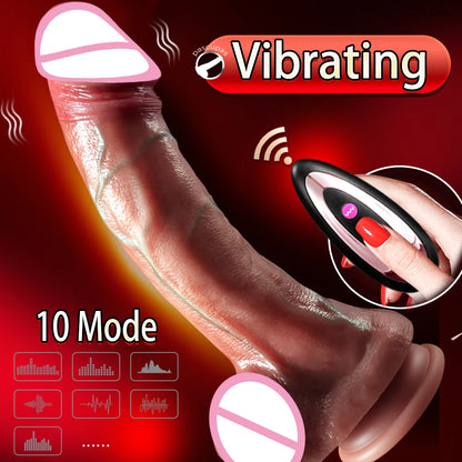 Realistic Vibration Dildo Telescopic Penis Anal Plug Vibration Female Suction Cup Masturbation Sexmachine Sex Toys For Women 18+