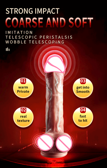 Realistic Vibration Dildo Telescopic Penis Anal Plug Vibration Female Suction Cup Masturbation Sexmachine Sex Toys For Women 18+