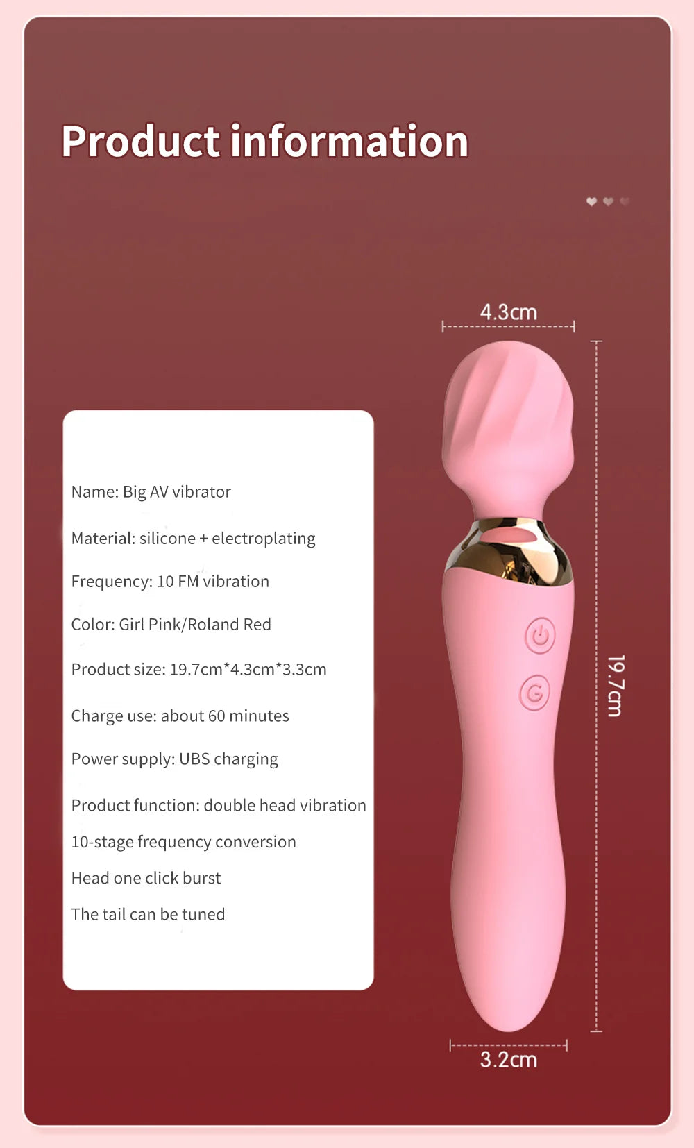 Powerful Vibrator Dildos Wand for Women 10 Modes Clitoris Stimulator G Spot Vagina Massager Female MasturbatorSex Toys Adults 18