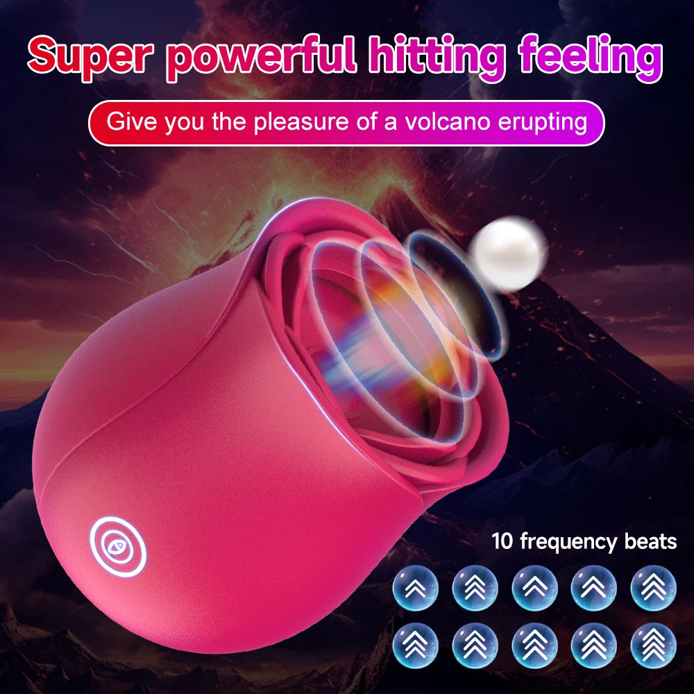 Powerful Sucking Rose Vibrator For Women 2 IN 1 Tongue Licking Oral Nipple Clitoris Massager Sex Toys Goods for Female Adults