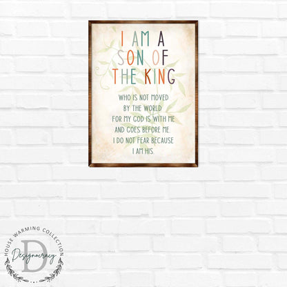 I Am a Son of the King - Wooden Religious art - Nursery wall art - Baby shower Gift - Contemporary decor - Religious wall art - 310341