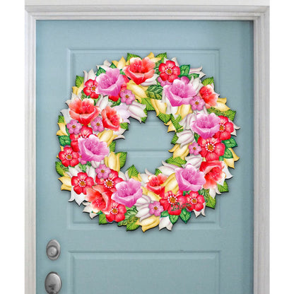 Summer Flowers Holiday Door Wreath by G. DeBrekht - Easter Spring Decor - 8185303-2H