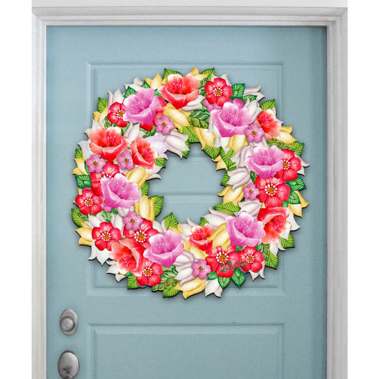 Summer Flowers Holiday Door Wreath by G. DeBrekht - Easter Spring Decor - 8185303-2H