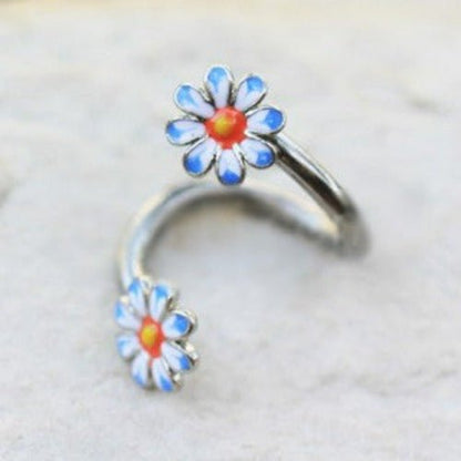 316L Stainless Steel Daisy Flower Cartilage Twist Jewelry